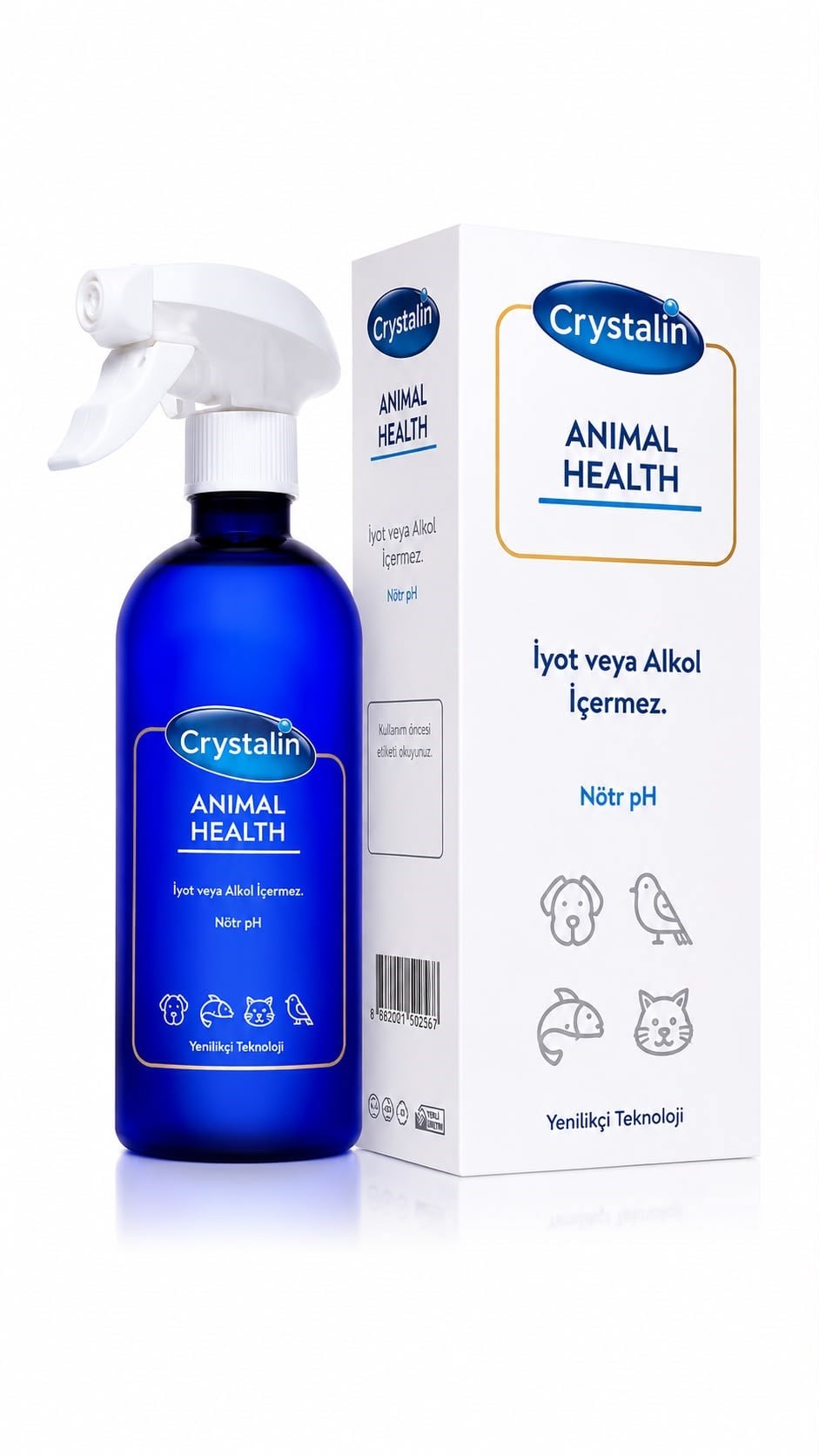 Crystalin 500 ml Göz, Kulak, Ağız Bakım Temizleme Solüsyonu Animal Health Skt 06.2028