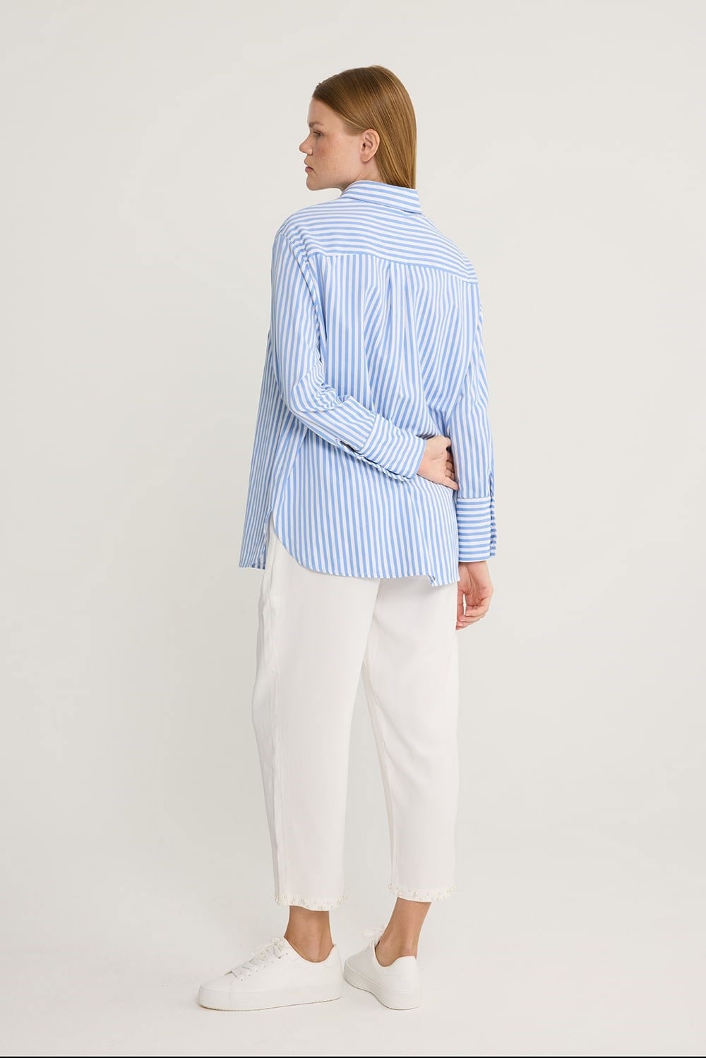 Çizgili Poplin Tunik
