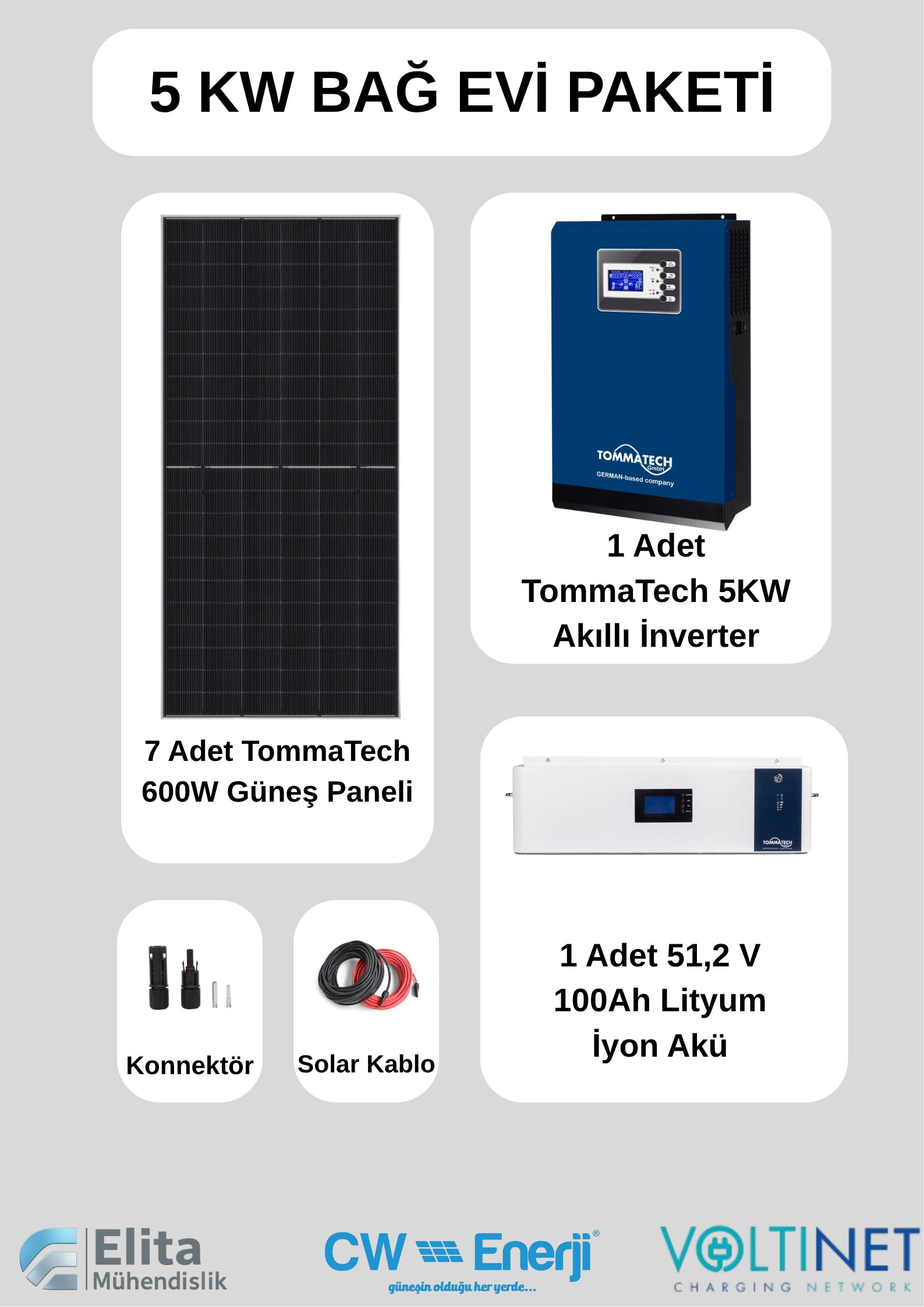 CW Enerji 5KW Bağ Evi Paketi L