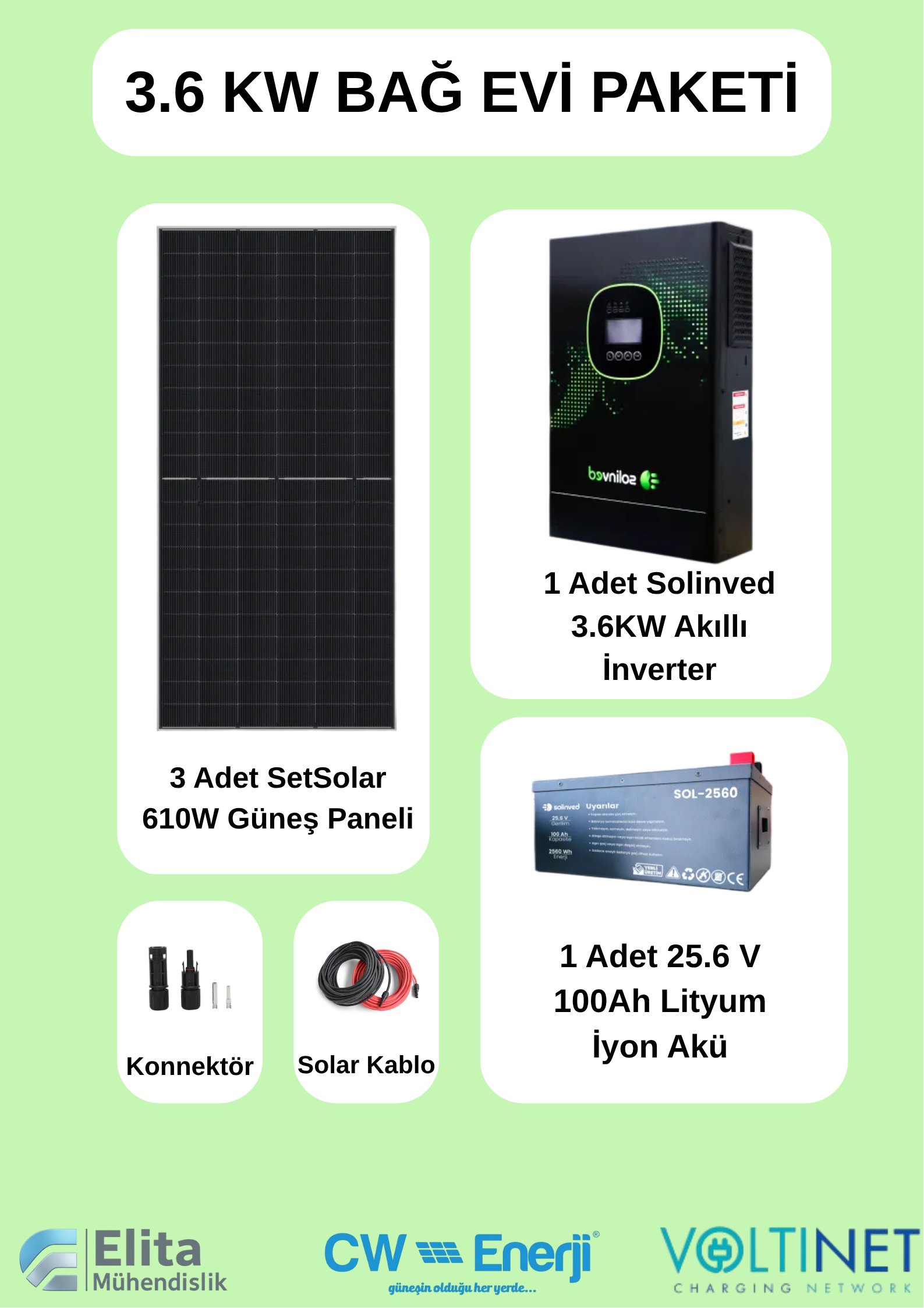 Solinved 3.6KW Bağ Evi Paketi