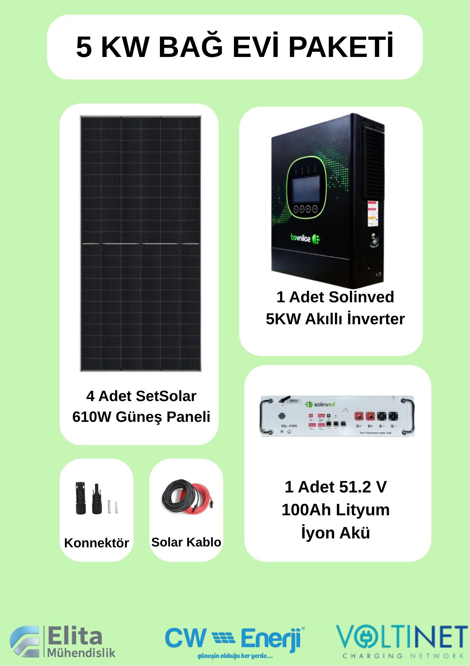 Solinved 5KW Bağ Evi Paketi L