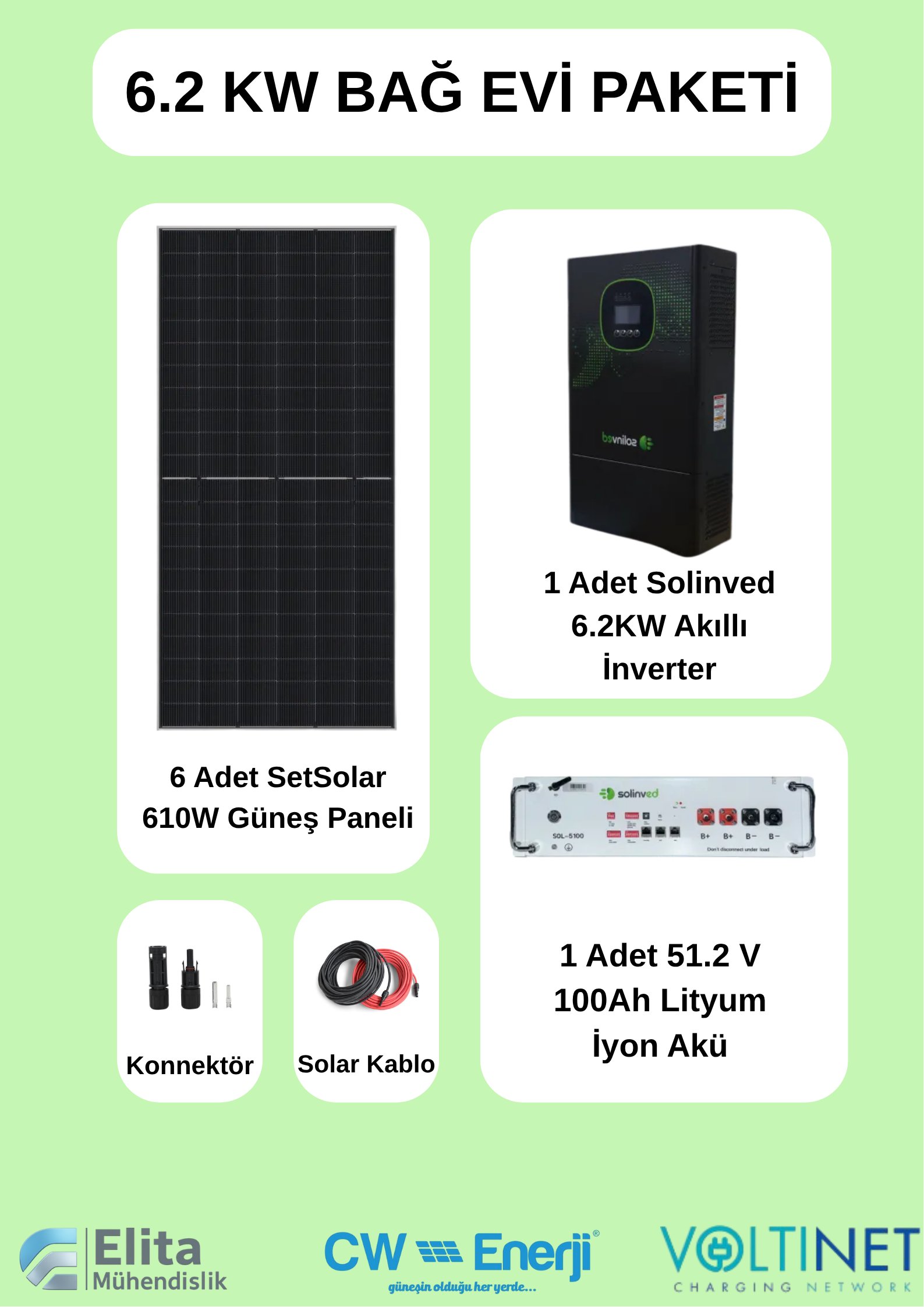 Solinved 6.2KW Bağ Evi Paketi L