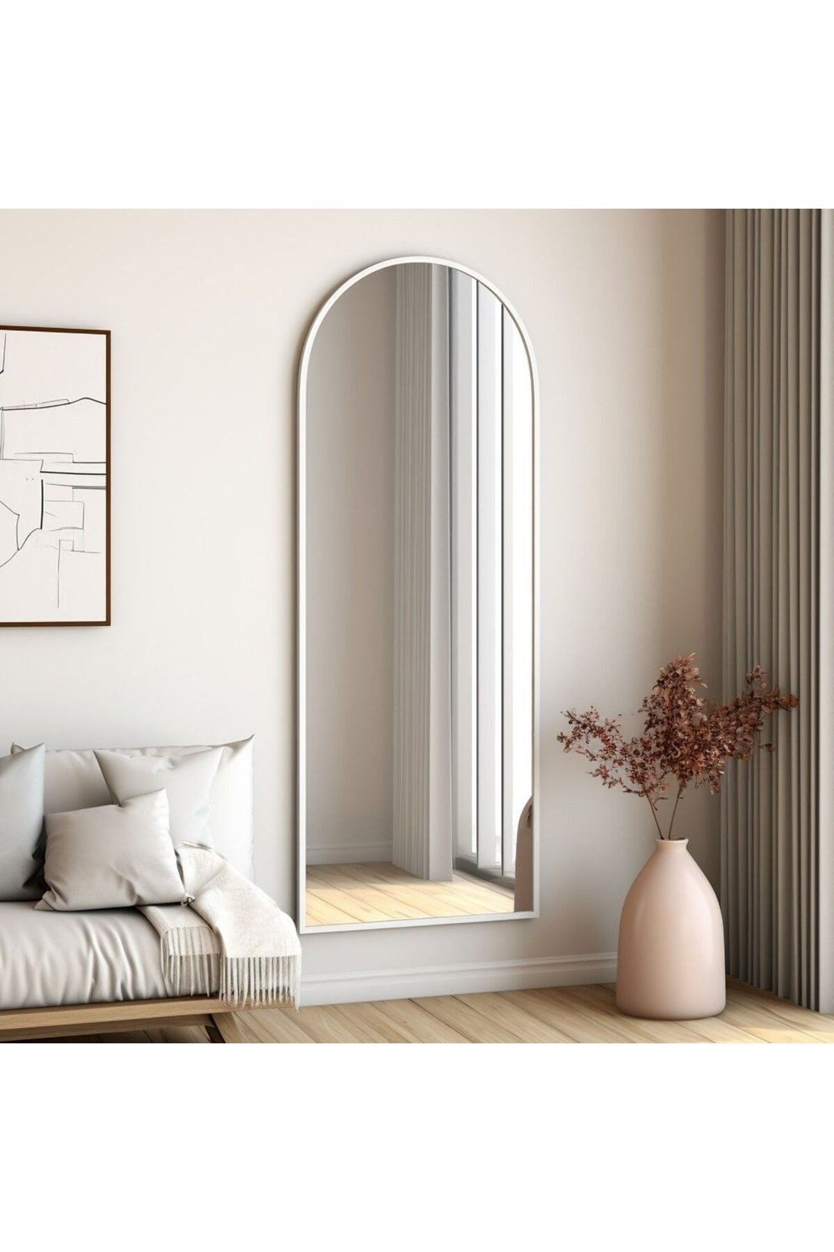 beyaz duvar aynası 180x60