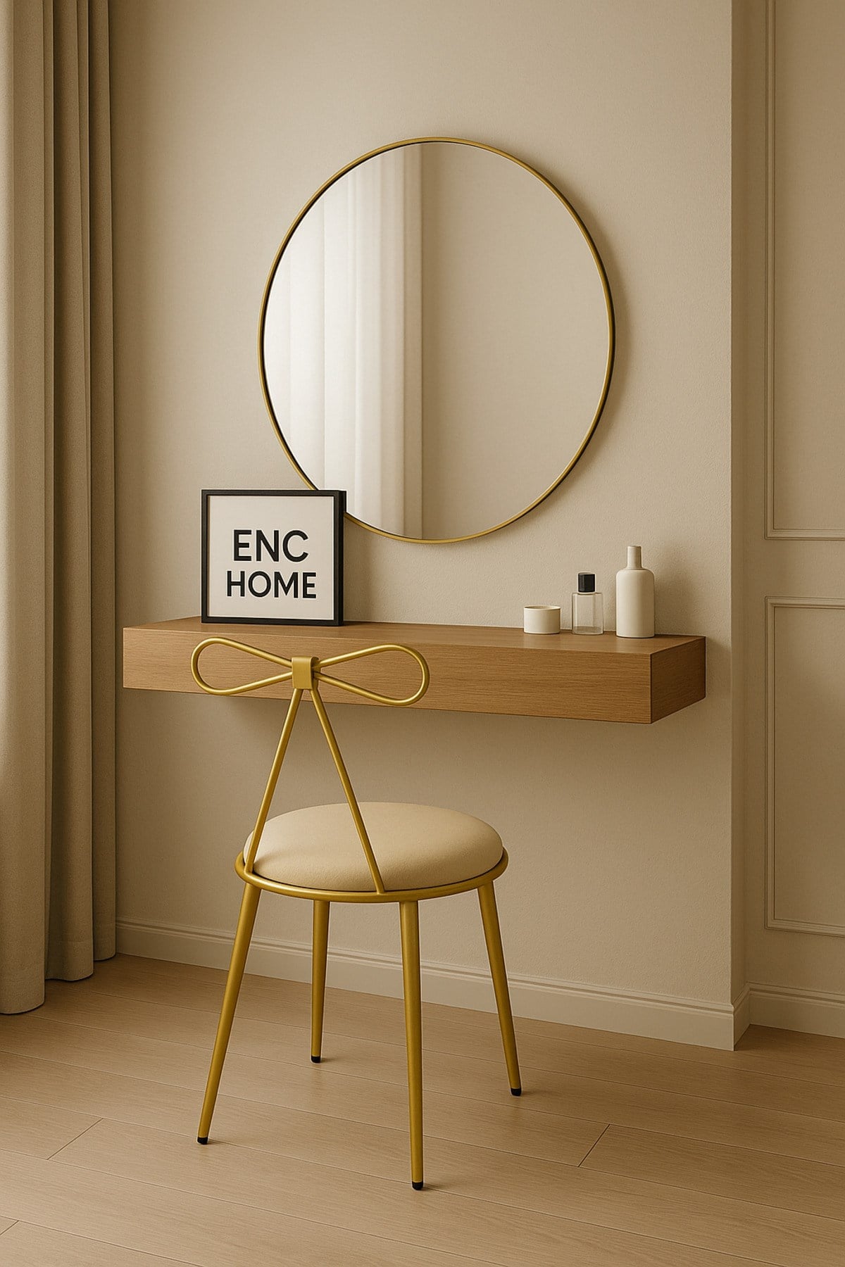 enc home gold fiyonklu sandalye