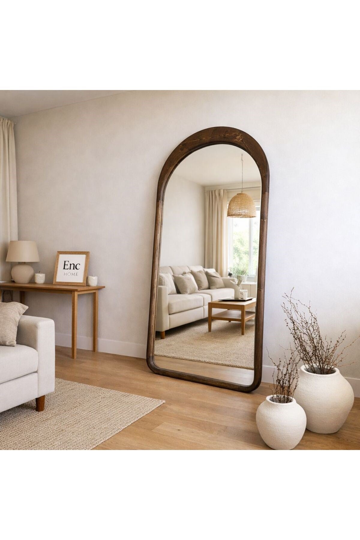 Menes ayaklı ağaç boy aynası 180x80