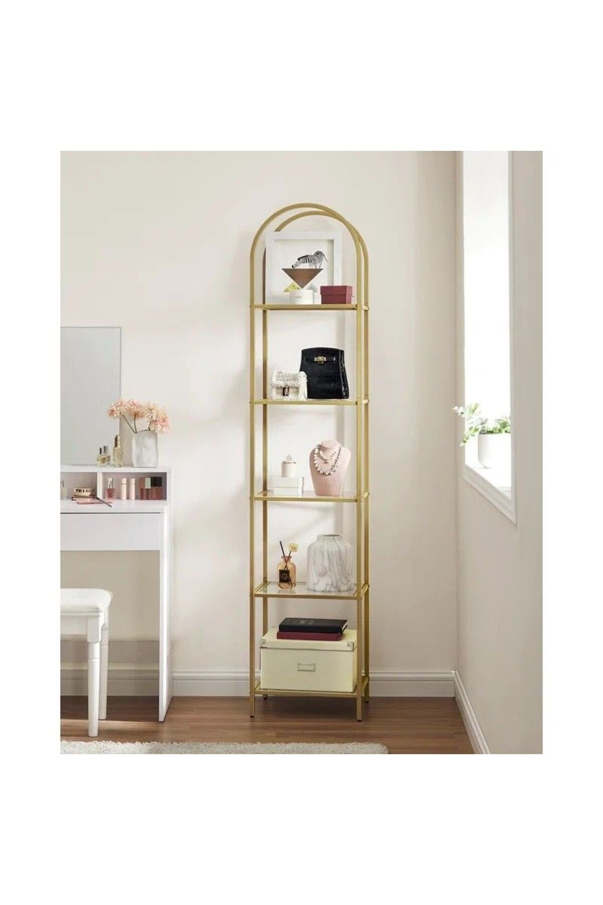Mini Ütopya Metal Kitaplık Ve Dekoratif Raf 150x40x30