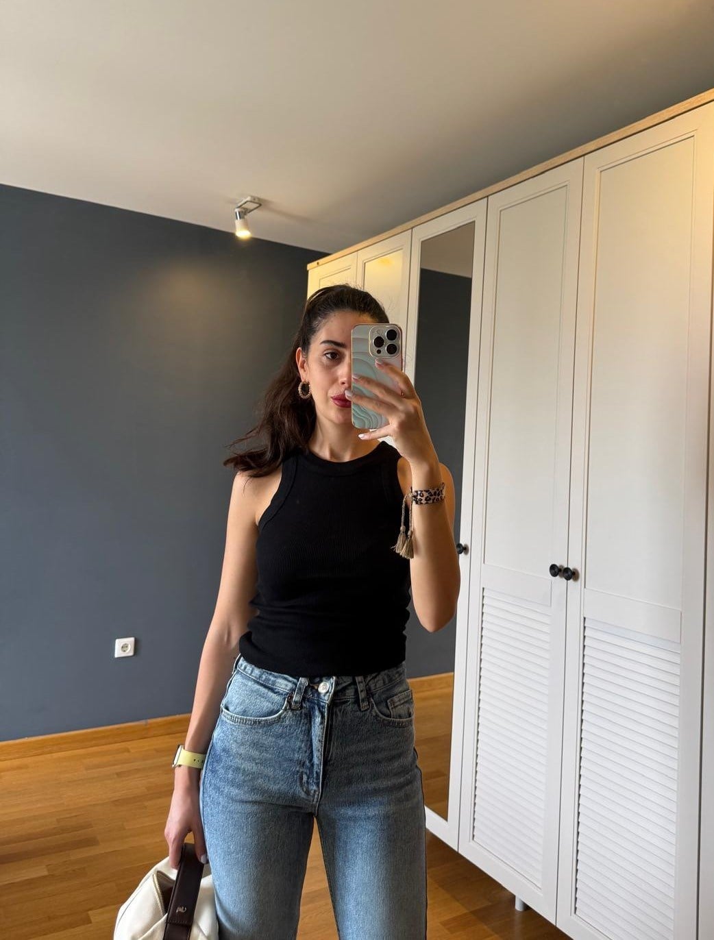 SİYAH HALTER YAKA FİTİLLİ ATLET
