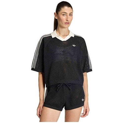 Adidas Crochet Polo Kadın Günlük Polo Tişört KC6491 Siyah