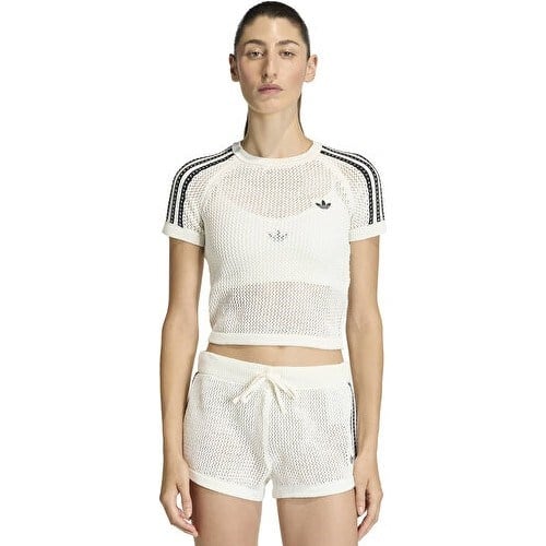 Adidas Crochet Tee Kadın Günlük Tişört KE0200 Beyaz