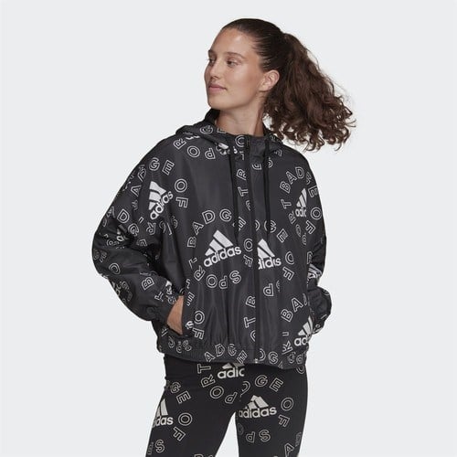 adidas Essentials Logo Allover Print Windbreaker Kadın Yağmurluk
