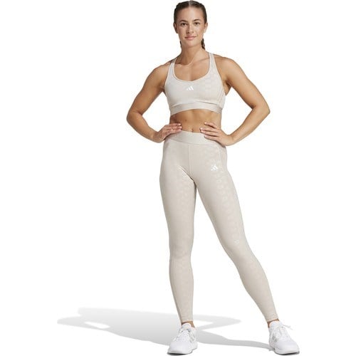adidas HYGLM 1/1 L Q4 Bej Kadın   Tayt IK5499