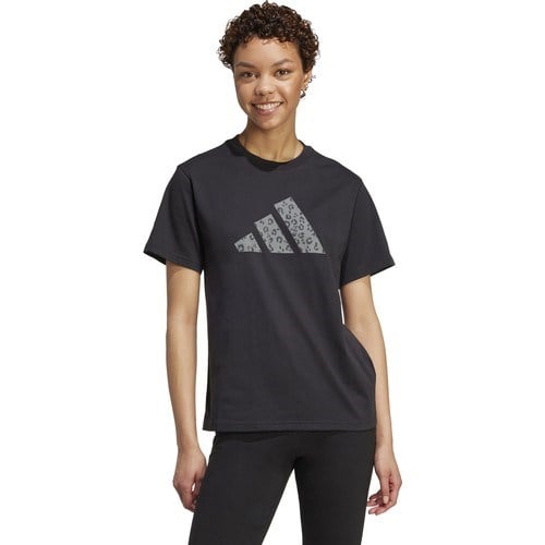 Adidas Kadın Siyah Bisiklet Yaka Normal Baskılı T-Shirt JV8536 W Anımal T Özellikli Outdoor Giyim
