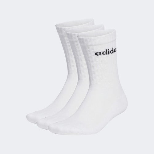 adidas Linear Crew Yastıklamalı 3lü Unisex Beyaz Çorap.-