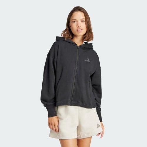 Adidas Sportswear JJ1251 ALL SZN French Terry Bol Tam Boy Fermuarlı Kapüşonlu Üst