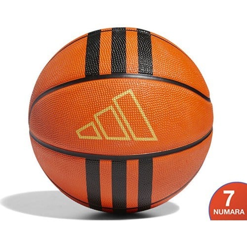 adidas Unisex 3S Rubber X3 Basketbol Topu Turuncu Yumuşak ve Dayanıklı Kauçuk Malzemeden