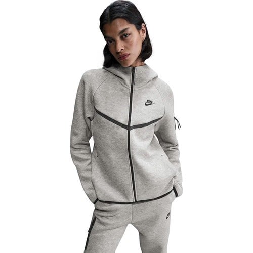 Markali Nike Tech Fleece Windrunner Hoodie Gri Kadın Sweatshirt HV6747-063