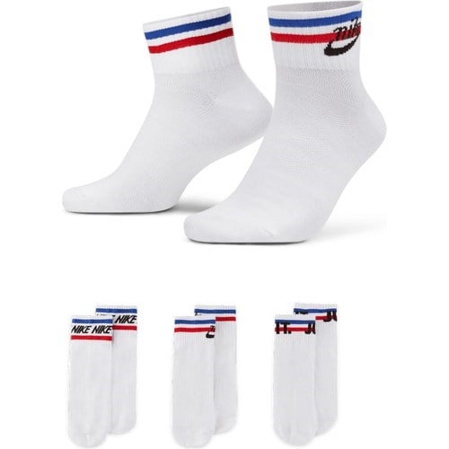 Nike Beyaz Unisex Çorap DX5080-100 Ankle Socks (3 Pairs)
