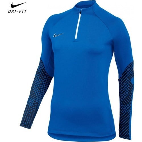 Nike Dri Fit Strike Half Zip Kadın Mavi Dik Yaka Sweatshirt