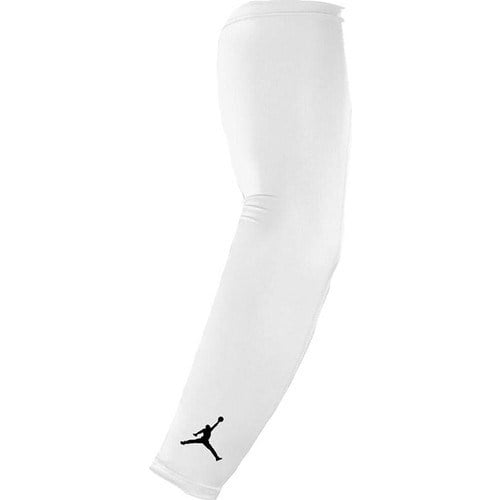 Nike Jordan Shooter Sleeves Streç Kolluk Beyaz JKS04-101 Basketbol Kolluk Dri-FIT Teknolojisi ile Ter Uzaklaştırma