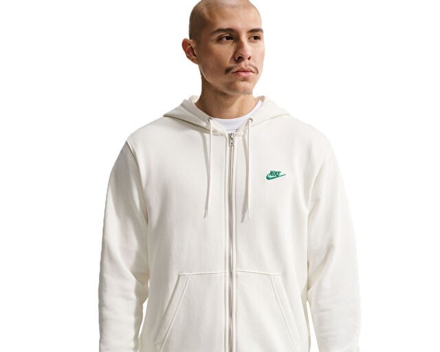 NIKE M NK CLUB FT FZ HDY FUTBOL Erkek Günlük Ceket IF0676-133 Beyaz