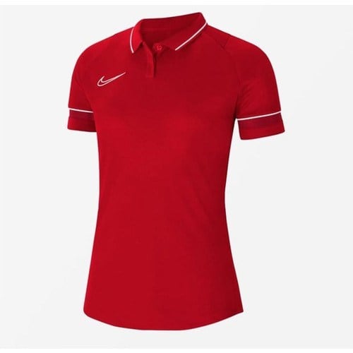 Nike W Academy 21 Polo CV2673-657 Kırmızı Kadın Polo Yaka Tişört