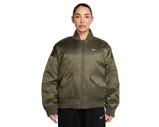 NIKE W NSW RVRSBL BOMBER JKT Kadın Günlük Ceket (Çift Taraflı) HV2812-222 Kahverengi