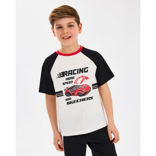 Skechers B Graphic Tee T-Shirt Büyük Erkek Çocuk Offwhite Tshirt Sk2510038-102