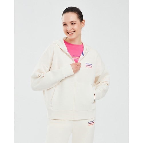 Skechers Essential W Full Zip Hoodie Sweatshirt Kadın Beyaz Sweatshirt S232242-102