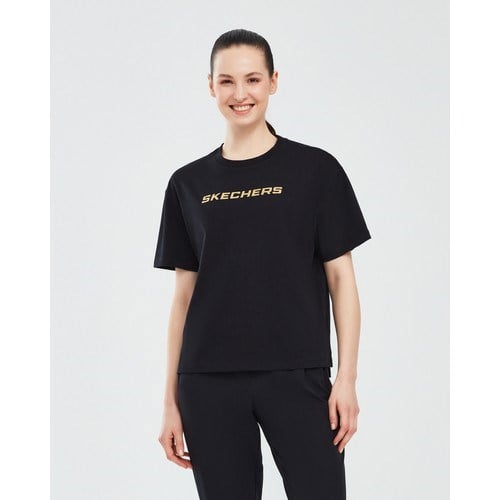 Skechers Graphic T-Shirt W Short Sleeve Kadın Siyah Tshirt S241012-001