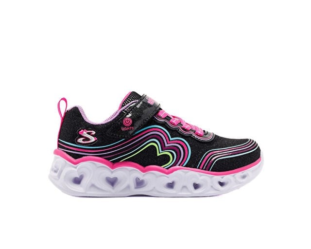 SKECHERS HEART LIGHTS - RETRO HEARTS Çocuk Günlük Işıklı Ayakkabı 302689L-BKMT Siyah