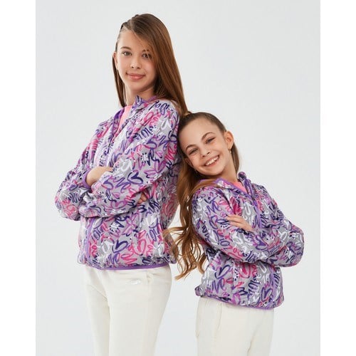 Skechers Micro Collection G Full Zip Hoodie Sweatshirt Büyük Kız Çocuk Beyaz Mont Sk241063-102