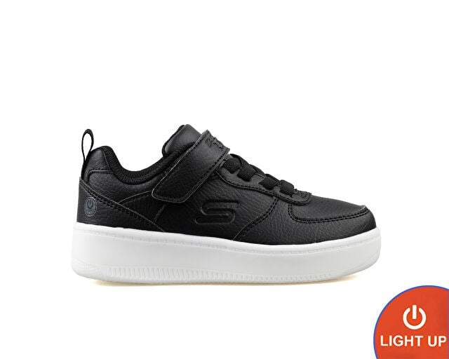 SKECHERS SPORT COURT 92 Çocuk Günlük Işıklı Ayakkabı 400623L-BLK Siyah