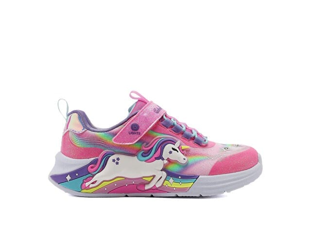SKECHERS UNICORN CHASER Çocuk Günlük Işıklı Ayakkabı 302298L-PKMT Çok Renkli