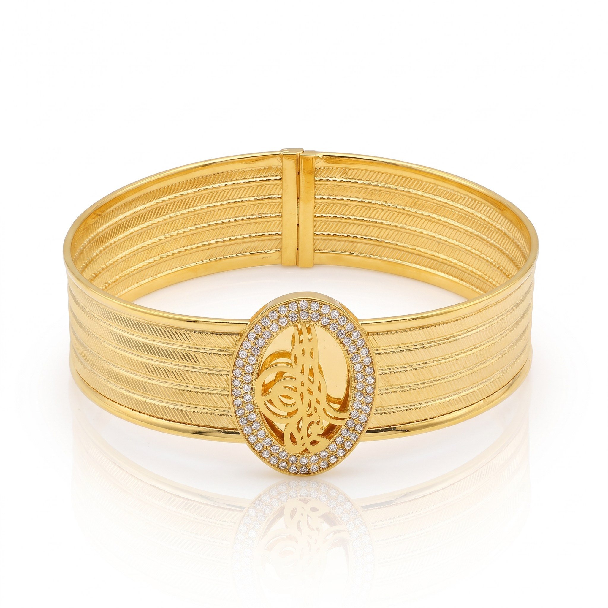 14K Altın tuğralı kelepçe | 18,66 Gr