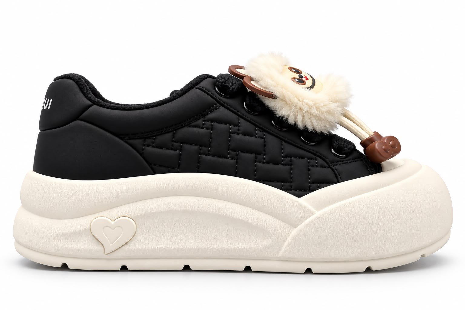 Look Life Kalın Tabanlı Pelüş Figürlü Sneaker Ayakkabı