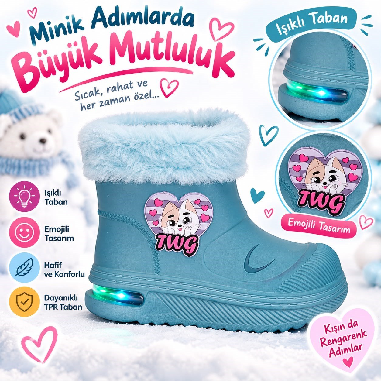 SU geçirmez çocuk yağmur botu 525