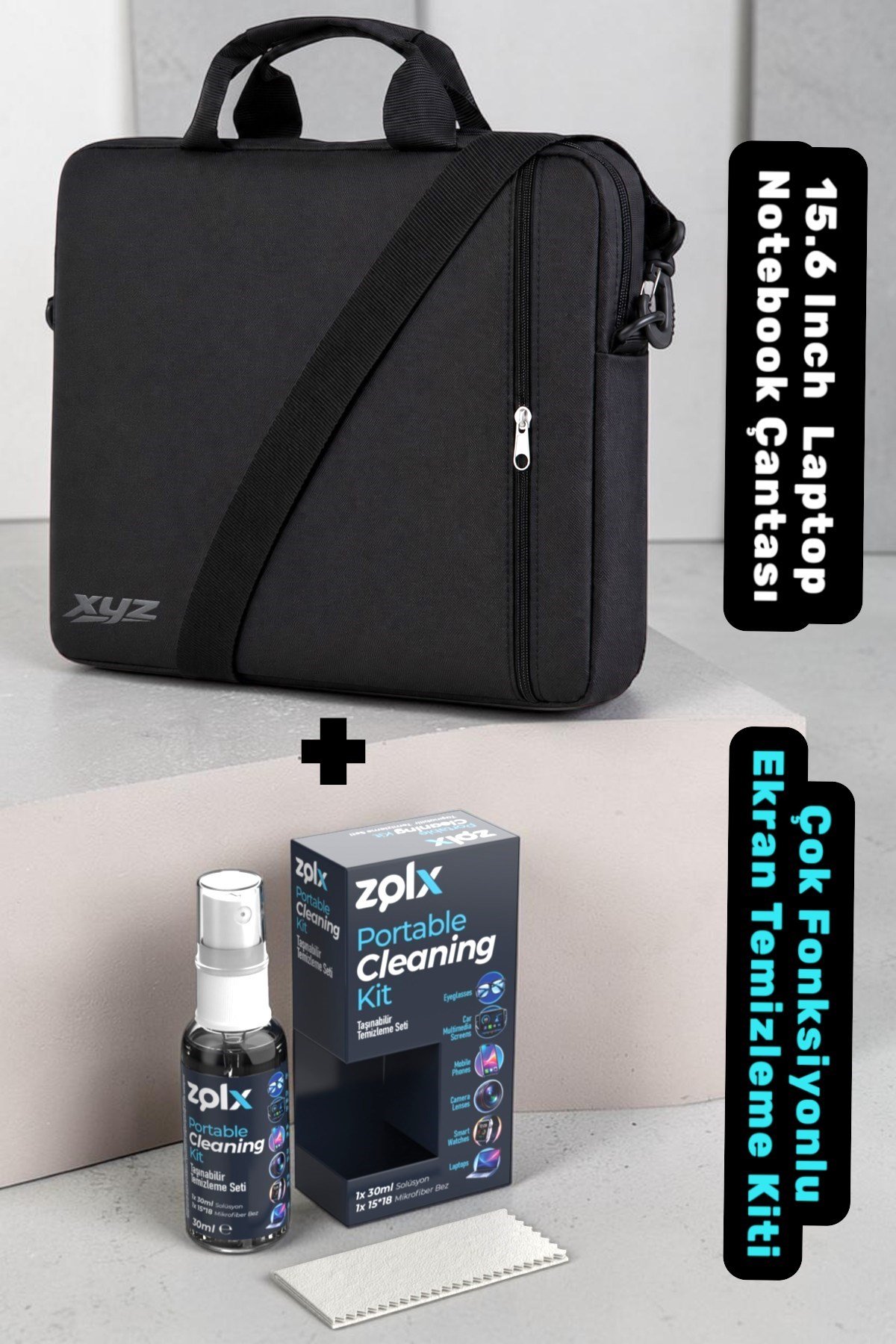 Classone XYZ-T20 15.6 Inch Macbook Notebook Çantası + Zolx Çok Fonksiyonlu Ekran Temizleme Seti