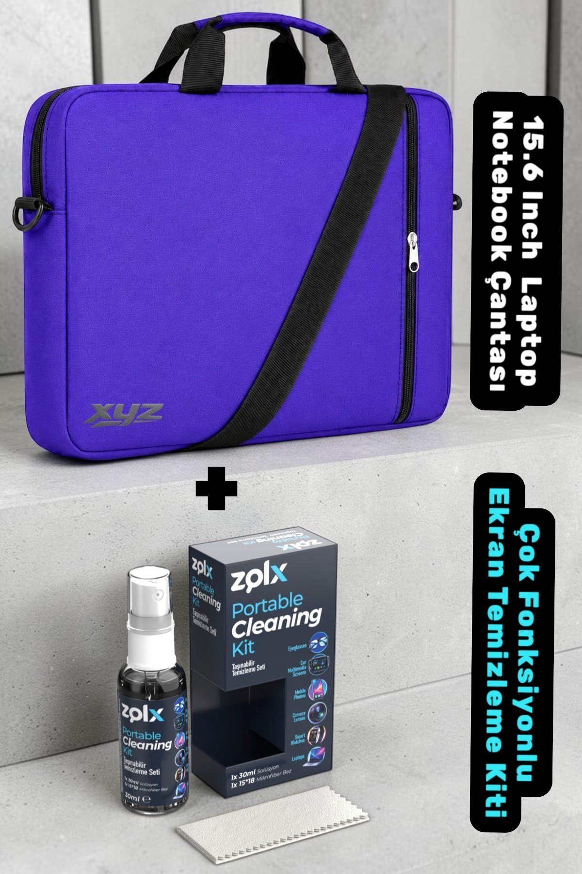 Classone XYZ-T23 15.6 Inch Macbook Notebook Çantası + Zolx Çok Fonksiyonlu Ekran Temizleme Seti