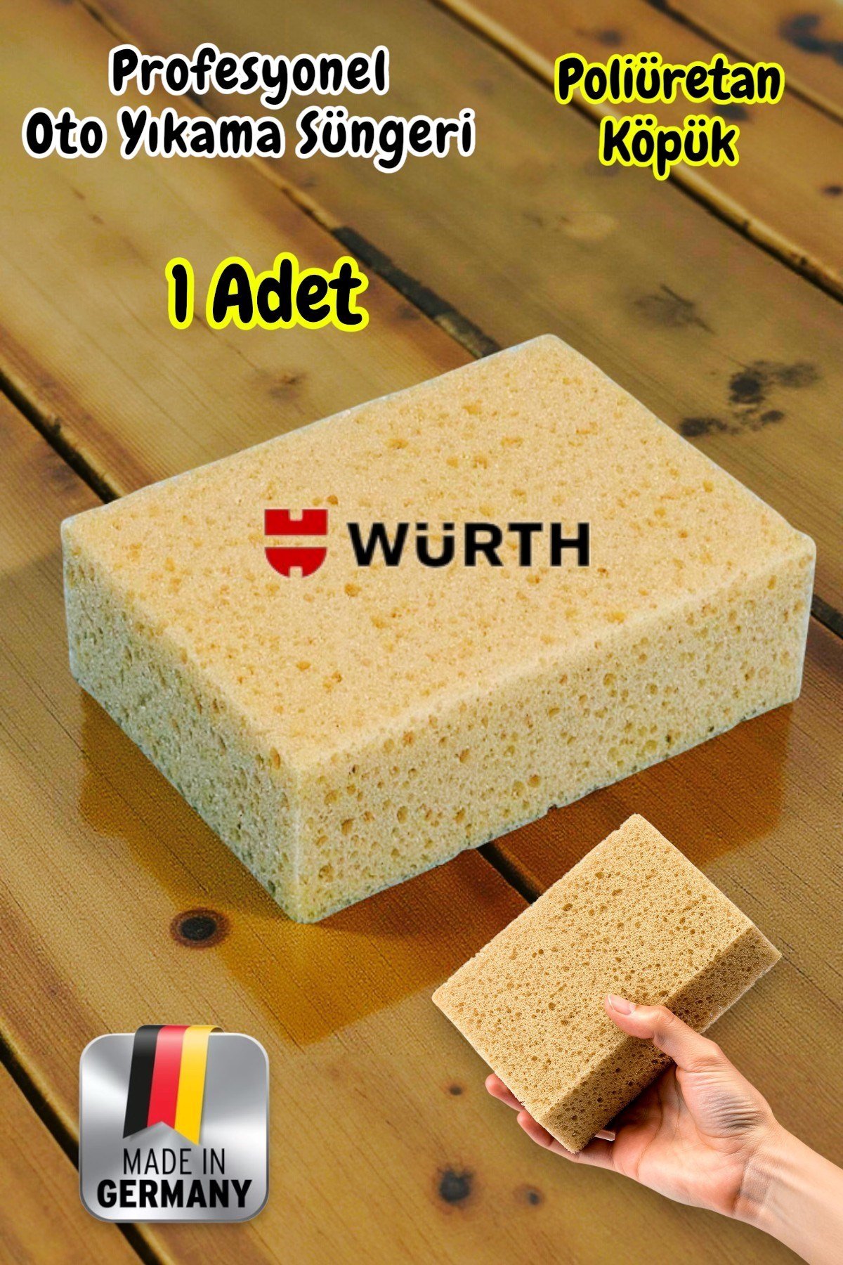 Technow Würth 17x12x6cm Made in Germany Otomobil Oto Yıkama Parlatma Süngeri Oto Sünger
