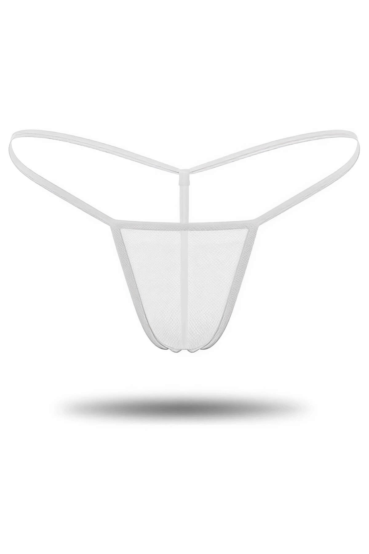 3'lü Renkli Transparan Tül String Tanga TM0369