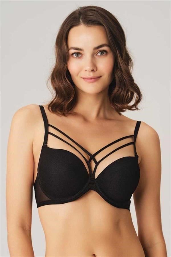 Arias Closet Balenli Destekli Dolgulu Askıları Çıkabilen Yaka Detaylı T-Shirt Sütyeni