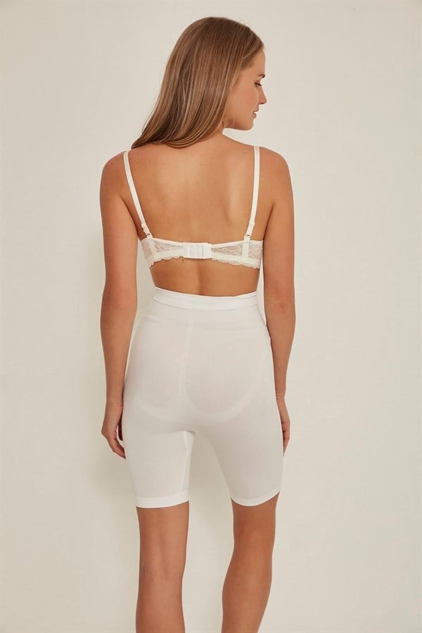 Arias Closet Beyaz MI Emay 3005 Soft Uzun Paçalı Boxer Korse