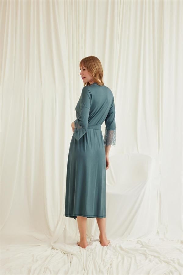 Arias Closet Dantelli ve Kuşaklı Sabahlık