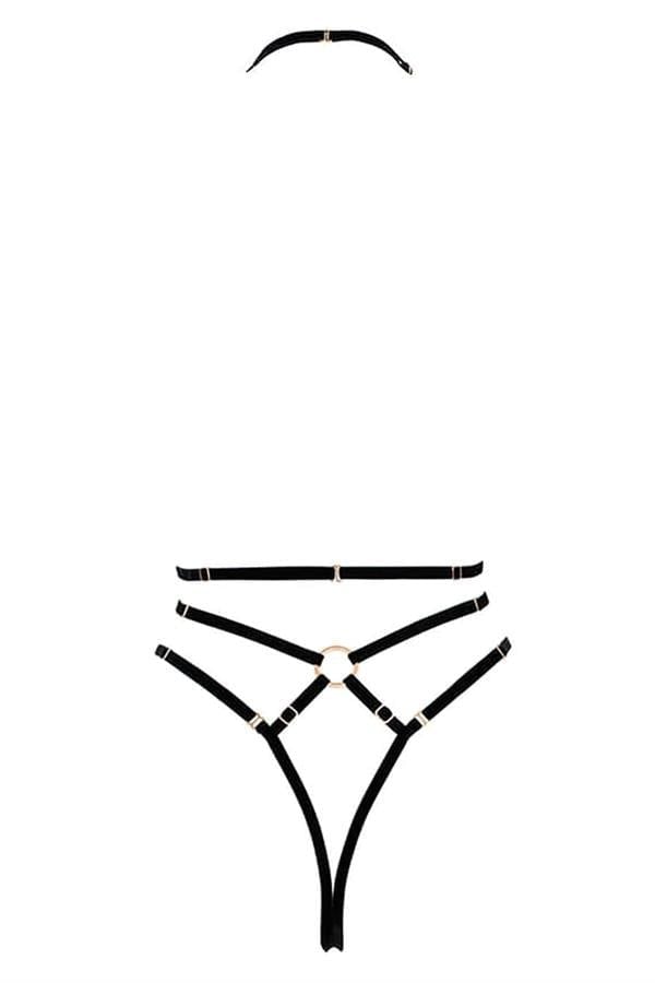Arias Closet Göğüs Detaylı Fantezi Siyah Harness