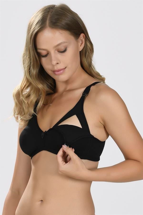 Arias Closet Siyah Dikişsiz Emzirme Sütyeni