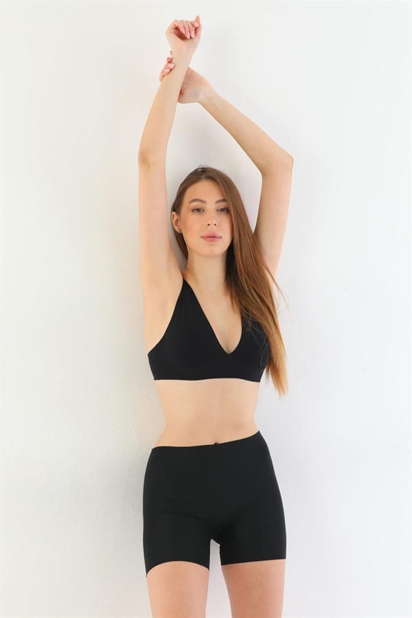 Arias Closet Siyah MI 2703 Lazer Kesim İz Yapmaz Hayalet Boxer
