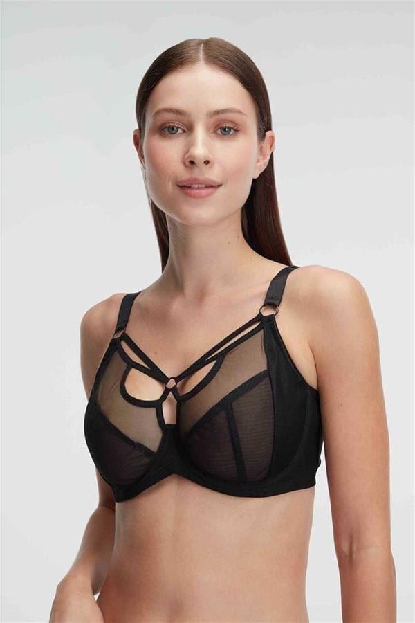 Arias Closet Tüllü Balenli Desteksiz Dolgusuz Yaka Detaylı Toparlayıcı Küçültücü Sütyen