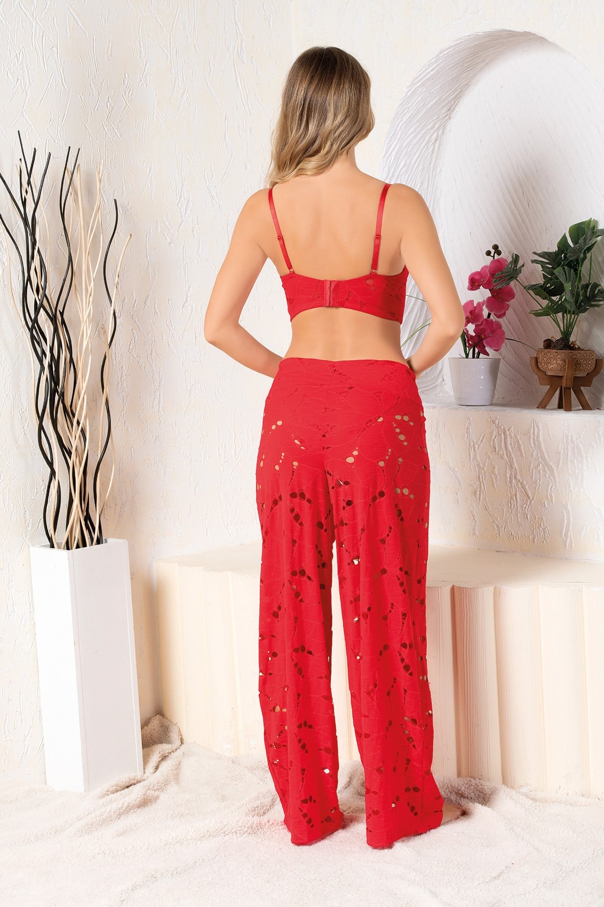 BRALET SÜTYEN, SLİP KÜLOT VE PANTOLON TAKIM KIRMIZI (MGP32194)