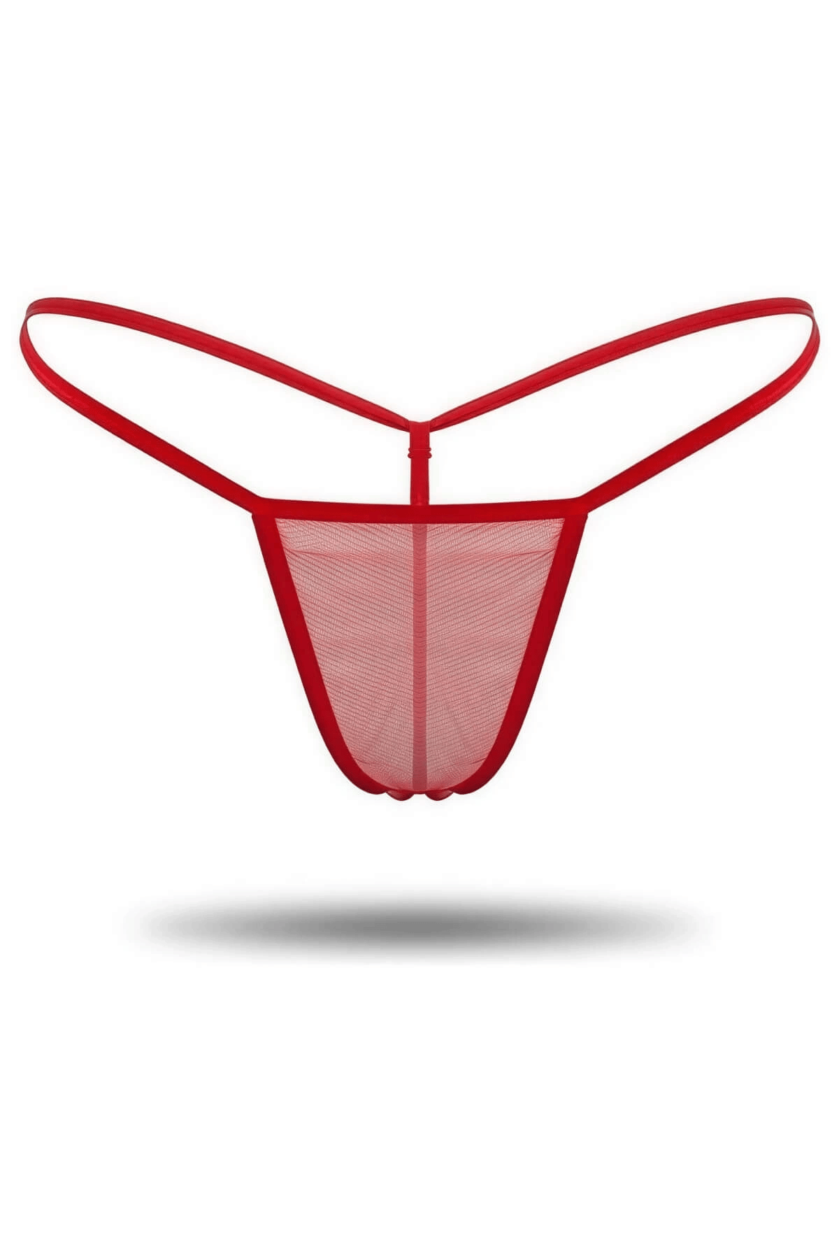 Kırmızı Transparan Tül String Tanga TM1115