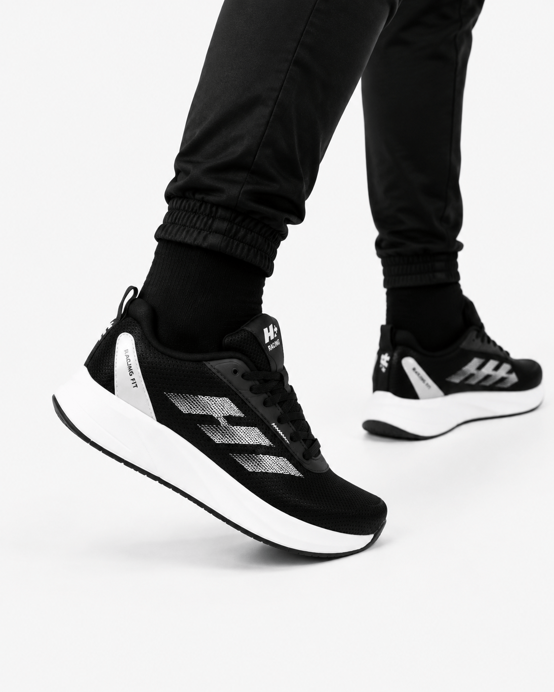 Airfile Poli Taban Unisex Spor Ayakkabı SİYAH-BEYAZ